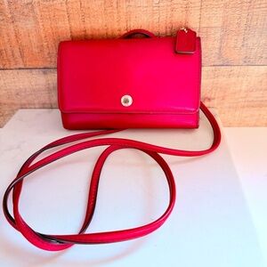 Coach Red Mini Slim Wallet Crossbody